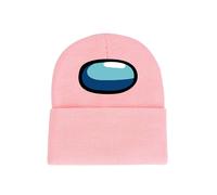 (Pink) Among Us Adults Unisex Winter Knitted Beanie Hat Boys Girls Warm Woolen Cap