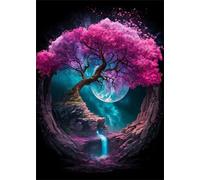 Pink Ancient Tree 500 Piece Jigsaw Puzzles for Adults, Fun jigsaw puzzles 500 pieces, Challenging Puzzle Perfect for Game Nights, Finished Puzzle Size is 52x38cm