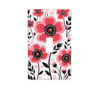 Pink and Black Flowers Light Switch Cover Decorative Single Toggle 1 Gang Wall Plate for Kitchen Farmhouse Bedroom Bathroom Art Decor