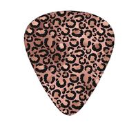 Pink And Black Leopard Print Decoupage,12 Pcs Guitar Pick,3 Different Thickness Plectrums for Acoustic Guitar Bass Ukulele (0.46mm 0.96mm 0.71mm)