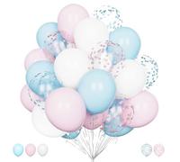 Pink and Blue Baby Shower Balloons Set - 20Pcs 12 Inch Gender Reveal Pack With White Confetti Latex for Birthday, Wedding, Anniversary Party Decoration