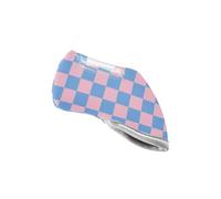 Pink and Blue Checkerboard Pattern Golf Club Head Cover Premium Iron Club Headcovers for Golfer Men Women