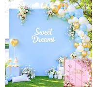 Pink and Blue Square Arch Backdrop Cover 6.6FT x 6.6FT Arch Covers Stretchy Backdrop Spandex Fitted Double-Color Arch Cover Backdrops Covers for Wedding Birthday Party Graduation Baby Shower Decor