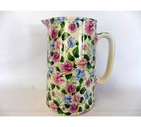 Pink and Blue Sweet Pea 2 Pint Jug by Heron Cross Pottery.