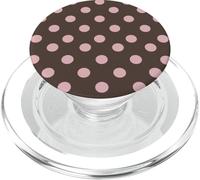 Pink and brown polka dots with a chic aesthetic PopSockets PopGrip for MagSafe