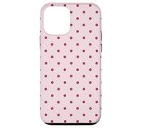 Pink and Burgundy Tiny Polka Dot Pattern Cute Aesthetic Case for iPhone 12 mini