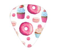 Pink And Cupcake Guitar Plectrums, 12 Pcs Lightweight Guitar Plectrums, 0.46mm/0.71mm/0.96mm Thickness For Acoustic Guitar Acoustic Electric Guitar Ukulele Bass
