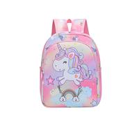(Pink) And Cute Playful Cartoon Unicorn Childrens Backpack With Curved Straps