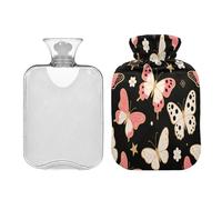 Pink and Gold Butterfly hot-Water Bottle with Soft Cover 2L Warm Compress for Arthritis Sore Muscle Bolsa para agua Caliente