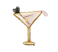 Pink and gold cocktail glass foil balloon 126 x 93 cm