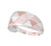 Pink and Gold Marble Printed Sweatband Women Stretchy, Easy Care Non Slip, for Yoga Running Cycling Outdoor Workout