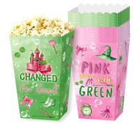 Pink and Green Birthday Party Decorations Popcorn Boxes Candy Goodies Treat Bags Pink and Green Witch Theme Goodie Bags for Party Supplies
