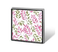 Pink And Green Leaves Simple Boho Style Unisex Brooches & Pins Square Lightweight Lapel Badge Jewelry for Clothing Shawl Hat