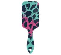Pink and Green Leopard Print antistatic comb for hair growth Designed head massager scalp for thick hair with Ergonomic handle cepillos para cabello