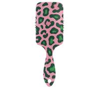 Pink and Green Leopard Print antistatic massaging hair brushes Designed wet dry brush for wet hair with Ergonomic handle cepillo para definir rizos