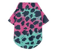 Pink and Green Leopard Print Summer Dog Shirt Vest Button Up Soft Lightweight and Breathable Pet Polo Shirt Puppy Sweatshirt Perfect for Everyday Wear Photoshoots