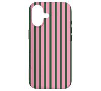 Pink and Green Stripes Aesthetic Vertical Line Pattern Case for iPhone 17
