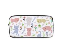 Pink and Light Blue Cats Girls School Pencil Case with Zip Up Boys Pencil Cases Pen Case Teacher Supplies Secondary High School College Sixth Form Stationery Gifts for Women Men