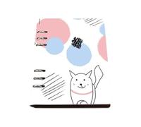 Pink and Light Blue Dots A5 Notebook, Pu Leather A5 Notebooks, Lined Paper Ring Binder Notebook 180Pages/90Sheets, Exercise Books Lined for Study, Notepad for School, University Stationery Women Man