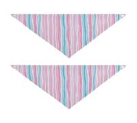 Pink and Light Blue Stripe Pattern Doodle Art 2 Pack Dog Bandanas Bulk Soft Dog Scarf Pet Holiday Accessories Decor for Dogs Cats
