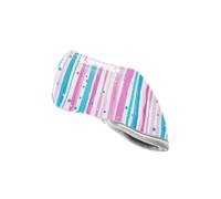 Pink and Light Blue Stripe Pattern Doodle Art Golf Iron Club Head Covers Premium Putter Headcover Fits for Most Clubs