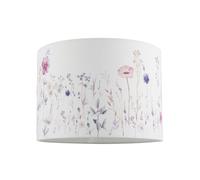 Pink and Lilac Floral Round Lamp Shade with White Cotton Inner Lining by Happ...