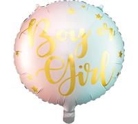 Pink and Mint Boy or Girl Balloon, 35 cm, Gold Metallic Print