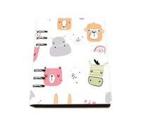 Pink and Orange Animals Notebook A5, Pu Leather A5 Notebooks, Lined Paper Notebook Lined 180Pages/90Sheets, Exercise Books for Meeting, Workbook for Writing, College Supplies Women Man