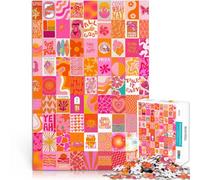 Pink and orange collagePuzzle for teenagers 1000 Pieces Decompressing Intellectual Educational Toy Gifts Ideas 38x26cm
