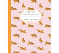 Pink and Orange College Ruled Notebook: Cute Aesthetic Pastel Preppy Pink Tiger Composition Notebook Journal for Teen Girls for School