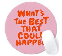 Pink and Orange Inspirational Mouse Pad, What's The Best That Could Happen Positive Mousepad Mouse Mat with Non-Slip Rubber Base for Home Office Desk Accessories