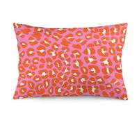 Pink and Orange Leopard Spots Preppy Aesthetic Print Pillow Covers Decorative Preppy Lumbar Throw Pillowcase 12x20 Inch Couch Cushion Cover for Home Decor Living Room Bedroom College Dorm Bed Car Sof
