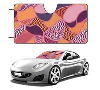 Pink and Orange Pattern Car Windshield Sun Shade Keep Car Interior Cool 51"x28" Folding Front Window Sun Shade, Heat Shield for SUV, Truck, Blocks UV