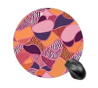 Pink and Orange Pattern Round Mouse Pad Smooth Glide Gaming Mousepad Extra Density Portable Comfortable Mouse Mat for Desk, Home, Office 7.8x7.8 Inches