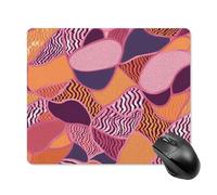 Pink and Orange Pattern Square Mouse Pad Portable Computer Mousepad with Non-Slip Rubber Base 18 * 22cm Ultra-Thin Gaming Mouse Mat for Computer Laptop Office Desk Accessories