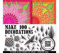 Pink and orange patterned origami paper, floral design 100 sheet pack. 6x6" make decorations, cranes, lilies, garlands and displays