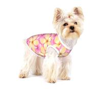 Pink And Orange Tropical Flowers,Cotton Sleeveless Pet T-Shirt Soft Stretchy Puppy Breathable Vest,M