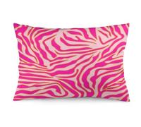 Pink and Orange Zebra Stripes Animal Print Modern Preppy Pillow Covers Decorative Preppy Lumbar Throw Pillowcase Couch Cushion Cover for Home Decor Living Room Bedroom College Dorm Bed Car Sofa Sofa