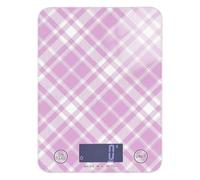 Pink and Purple Checkerboard Roasting mini Food Scale Travel 11lb/0.18oz, 5kg/5g gram Kitchen Scale with 4 Unit for Meal Prep Baking Cooking (Batteries not Included)