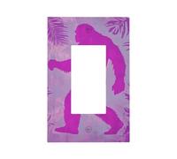 Pink and Purple Forest Man Light Switch Wall Plate Faceplate Cover Single Rocker 1 Gang Decorator Outlet Receptacle Covers for Home Kitchen Room Bathroom Decor