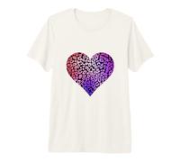 Pink and Purple Funky Leopard Print Heart Premium T-Shirt