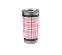 Pink and Red Gingham Check Stainless Steel Insulated Tumbler