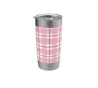 Pink and Red Gingham Check Stainless Steel Insulated Tumbler