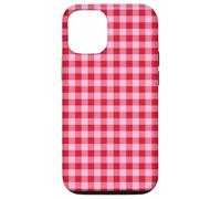 Pink and Red Gingham Plaid Aesthetic Check Pattern Case for iPhone 12/12 Pro