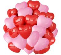 Pink and Red Heart Shaped Balloons 5 inch Pink Red Valentine's Day Balloons Set Love Heart Balloons for Wedding Valentines Decorations Marriage Proposal Props