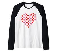 Pink and Red Hearts Lovers Funny Valentine’s Day Humor Love Raglan Baseball Tee