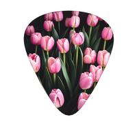 Pink and Tulips Print 12pcs Guitar Cubes for Guitar and Ukulele, Unique Guitar Gift