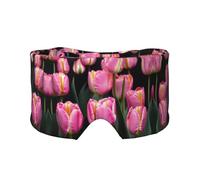 Pink and Tulips Print Print Eye Shade Cover for Nap Travel Yoga,Eye Cover Blindfold Travel Office Nap Airplane