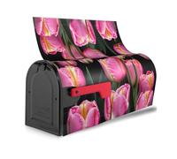 pink and tulips print Print Reusable Waterproof Mailbox Cover Magnetic for Unique Easy toIdentify Mailboxes