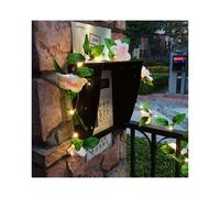 (Pink and white 9-head roses, 10M 100LED ?Battery?) Artificial Maple Leaf String Lights Garland Wedding Christmas Party Decor Lamp